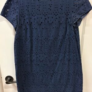 Crown & Ivy Navy Eyelet Mini Dress